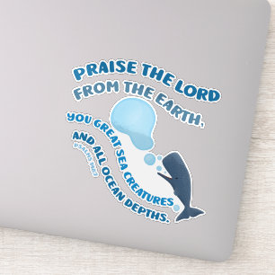 Prijs de Heer walvis bijbelvers psalmen christelij Sticker