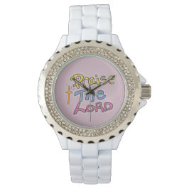 Prijs de Here Christelijk Roze Horloge