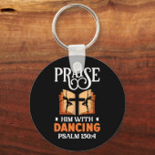 Prijs hem met dansende religieuze dans sleutelhanger (Voorkant)