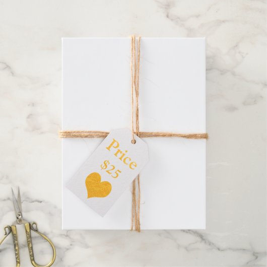 Prijs Label Hart Uw Info Bedrijf (Met Koord)