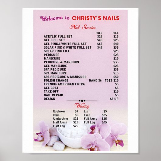 Prijs Nail Salon-Posters Poster (Voorkant)
