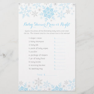 Prijs spel Little Snowflake Baby Shower Flyer