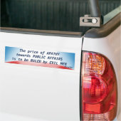 Prijs van Apathie (Plato) Bumpersticker (Op Truck)