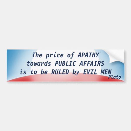 Prijs van Apathie (Plato) Bumpersticker (Voorkant)
