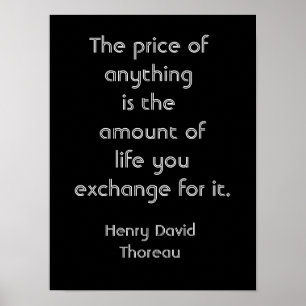 Prijs van de dingen — Thoreau-prijsopgave — kunstd Poster