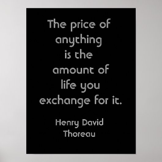 Prijs van de dingen — Thoreau-prijsopgave — kunstd Poster (Voorkant)