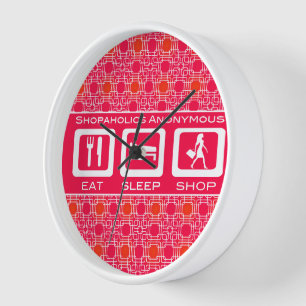 Prijs voor de roze Funny Shopaholic Eat Sleep Shop