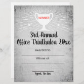 prijs voor het certificaat van winnaars van de kan briefhoofd (Voorkant / Achterkant)