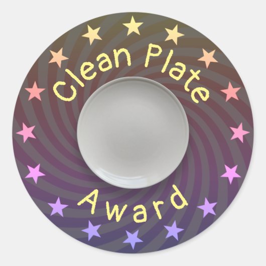 Prijs voor schoon bord ronde sticker (Voorkant)