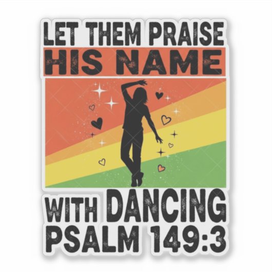 Prijs zijn naam dansend design sticker (Voorkant)