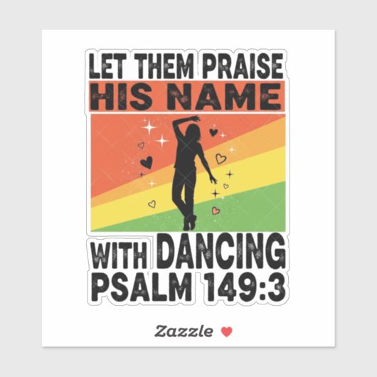 Prijs zijn naam dansend design sticker (Vel)