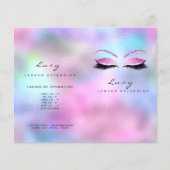 Prijsfolder Wimper Pink Glitter Make-up Blauw Flyer (Voorkant)
