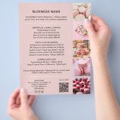 Prijslijst Bakkerij Aangepaste Foto QR Code Flyer (Hand)
