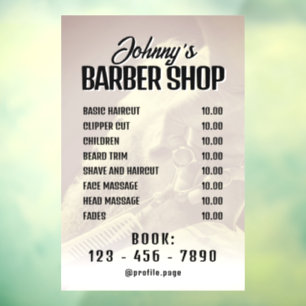 Prijslijst barbershop venster sticker