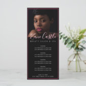 Prijslijst Beauty Salon Menu (Staand voorkant)