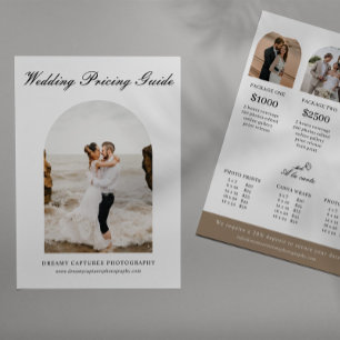 Prijslijst Boog Huwelijksfotografie Sessie Flyer