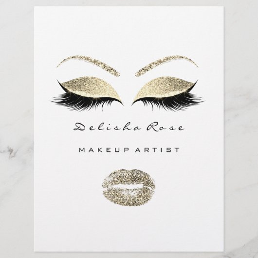 Prijslijst Brofzwarte witte ogen Lips God Lashes Flyer (Voorkant)