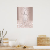 Prijslijst Electrolysis Ontharing Rose Beauty1 Poster (Keuken)