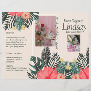 Prijslijst Event Planner Decorateur Bloemstuk Broc Flyer