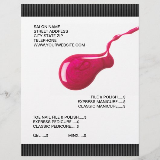 Prijslijst Flyer Nagelstudio (Voorkant)