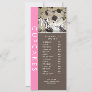 Prijslijst Flyer voor Thuis Bakkerij Cupcakes C Kaart