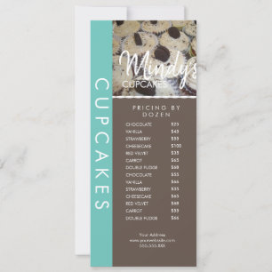 Prijslijst Flyer voor Thuisbakkery Cupcakes C Kaart