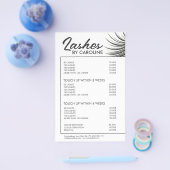 Prijslijst Gebogen Wimper Extensies met Witte Rand Flyer (Enkel)