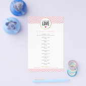 PRIJSLIJST gemaakt met liefde modern roze chevron Flyer (Enkel)