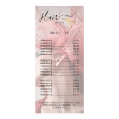 Prijslijst Gouden Schaar Roze voor Kapsalon Reclamekaart (Voorkant)