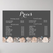 Prijslijst haar schoonheidssalon kapper menu poste poster (Voorkant)