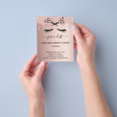 Prijslijst haar schoonheidssalon roze goud glitter flyer (Hand)