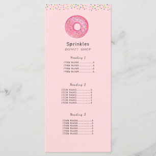 Prijslijst/Kaart menu Donut