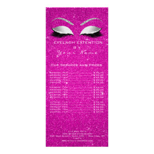 Prijslijst - Lashes Uitbreiding Makeup Hot Pink Reclamekaart