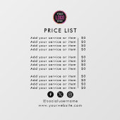 Prijslijst | Logo Bedrijfs Moderne Beroeps Raamsticker (Vel)