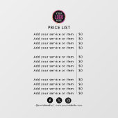 prijslijst | Logo Business Modern Professionele Wi Raamsticker (Vel)