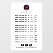 prijslijst | Logo Business Modern Professionele Wi Raamsticker (Vel)