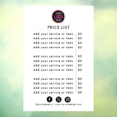 prijslijst | Logo Business Modern Professionele Wi Raamsticker (Vel 3)