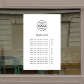 Prijslijst | Logo Zakelijk Modern Professioneel Raamsticker