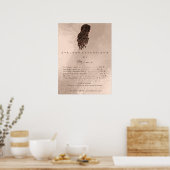 Prijslijst Make-up Ogen Wimpers Rose Kapsalon Poster (Keuken)