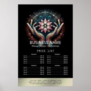 Prijslijst Massage Therapie Helende Hand Energie S Poster