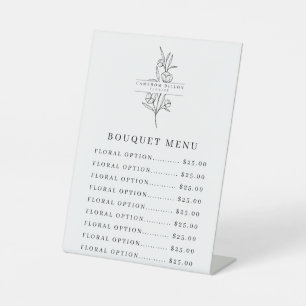 Prijslijst met handgeschreven Florist Vloer Reclamebord Met Voetstuk