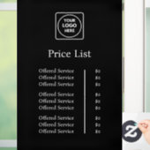 Prijslijst met zwart logo | Aangepast professionee Raamsticker (Huis)