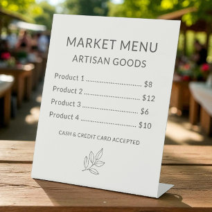 Prijslijst Minimalistisch Small Business Neutraal Reclamebord Met Voetstuk