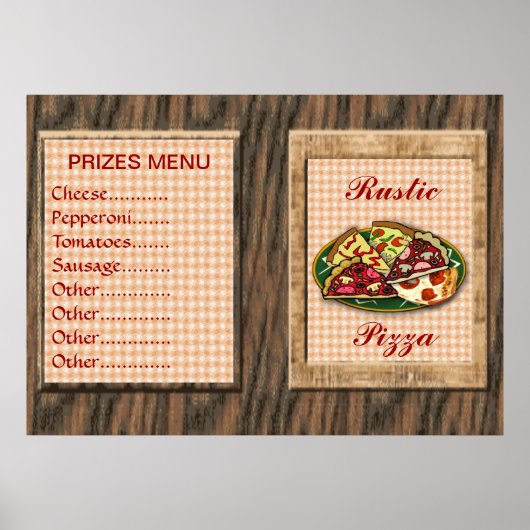 Prijslijst Pizza Menu Poster (Voorkant)