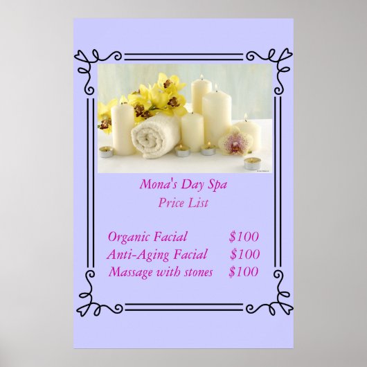 Prijslijst Poster (Voorkant)