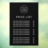 Prijslijst professioneel logo bedrijfs raamsticker (Vel 3)