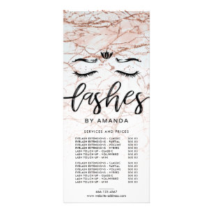 Prijslijst Roos Gold Lashes Reclamekaart