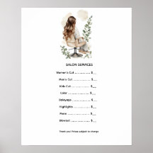 Prijslijst Salon Diensten