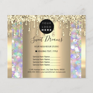 Prijslijst Schoonheid Make-up Nagels Golden Drips Flyer