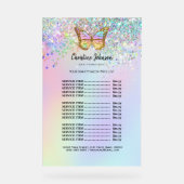 prijslijst schoonheidssalon acryl bord (Voorkant)